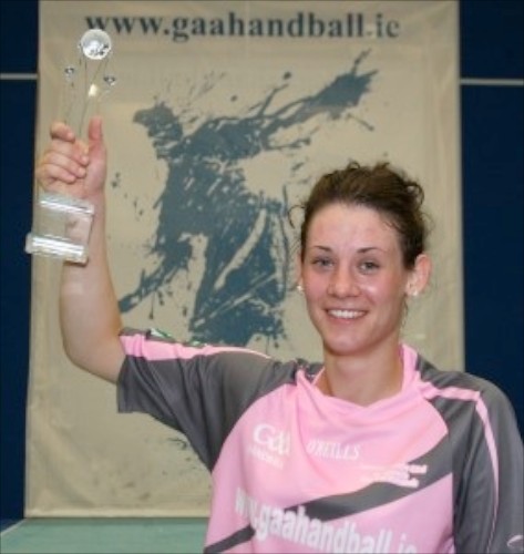 Lorraine Havern with her One Wall Handball Trophy.